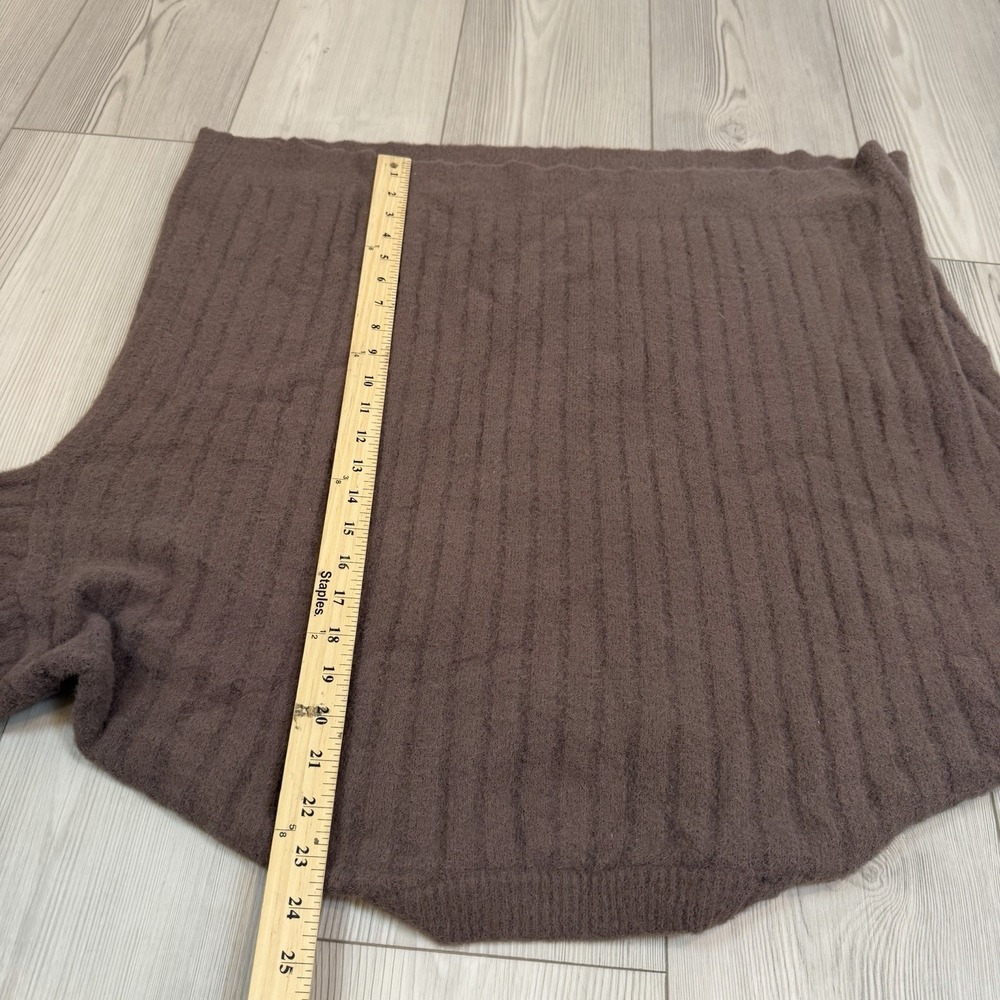 Aerie Buttercream Fuzzy Crewneck Sweater Brown Medium Oversized Pullover - Picture 10 of 10